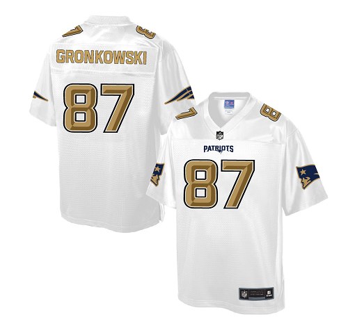 Men's Game Rob Gronkowski Nike Jersey White - #87 Pro Line Fashion NFL New England Patriots